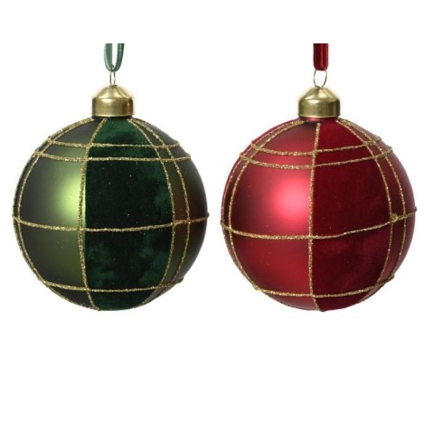 SFERA VETRO E VELLUTO RED-GREE